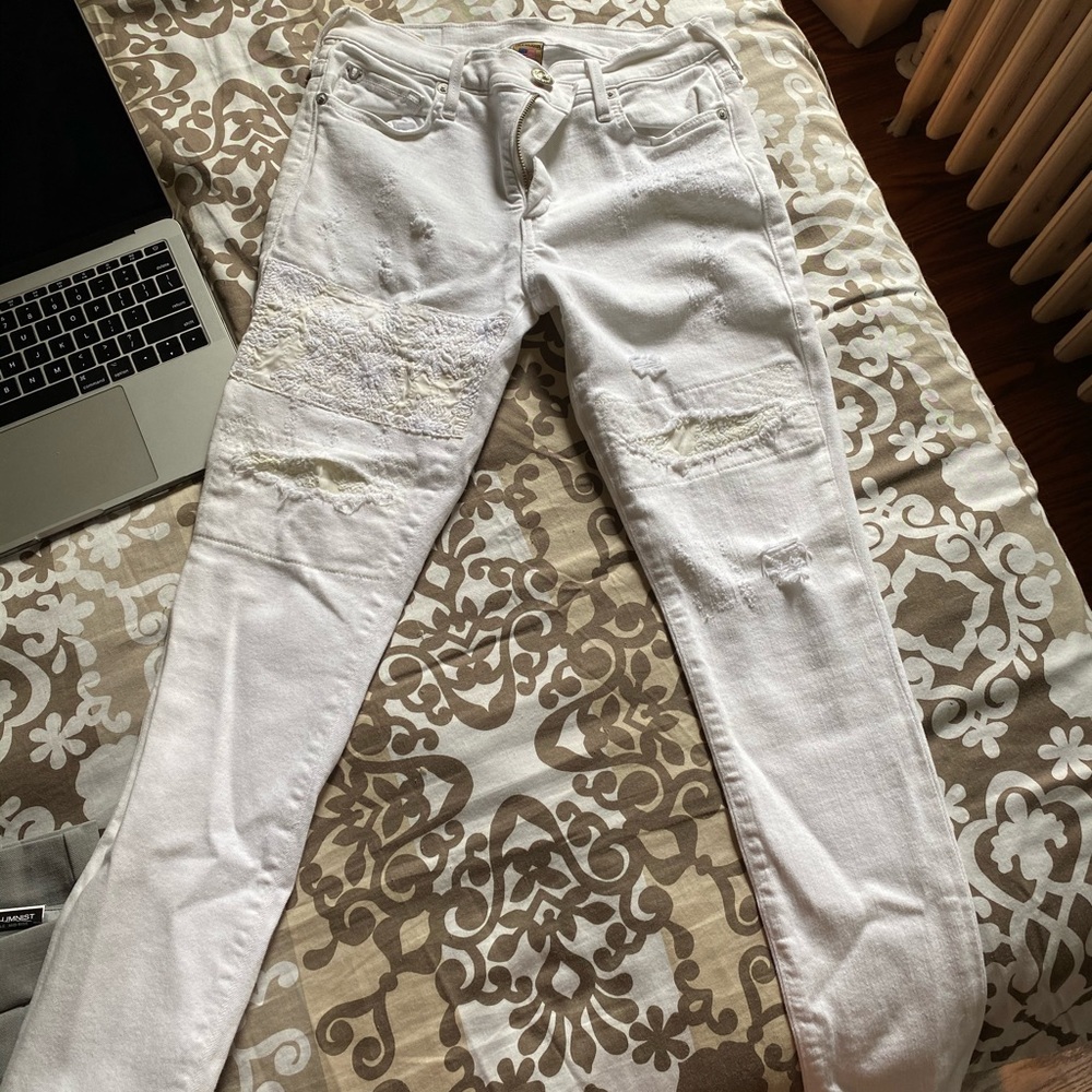 True Religion white skinny jeans
